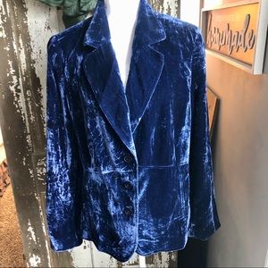 Lane Bryant Crushed Velvet Royal Blazer-Size 18